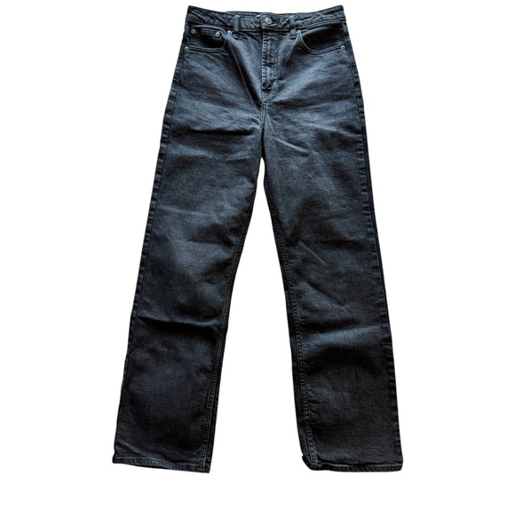 asos Design Jeans Womens Tapered Leg 28/30 Soft Black Denim High Rise - Picture 1 of 9